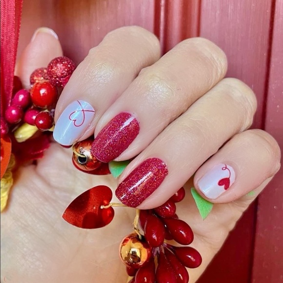 Color Street “Love Letter” creme finish of scribbled hearts & love nail strips - Picture 4 of 11